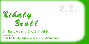 mihaly broll business card